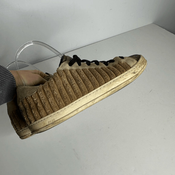 P448 John Pride Sneaker W Rib Tan Lace up low top LE Womens 38 US 7.5 8 - Picture 4 of 11